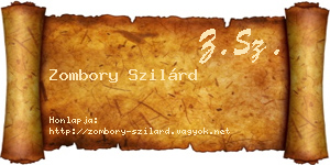 Zombory Szilárd névjegykártya