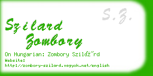 szilard zombory business card